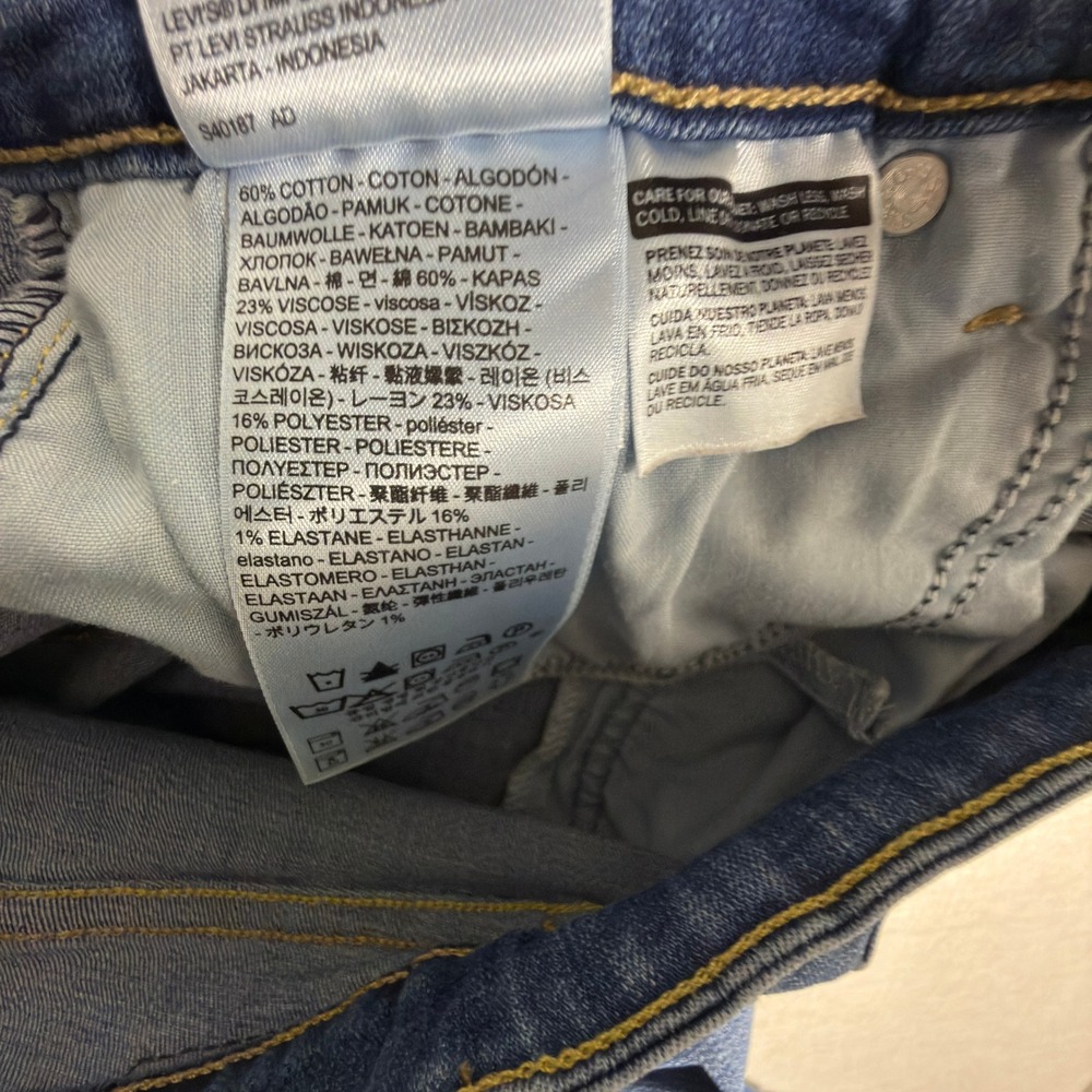 Levi's Mid Rise Skinny Jeans 12 Womens Stretch Denim Medium Wash Blue - Picture 5 of 6